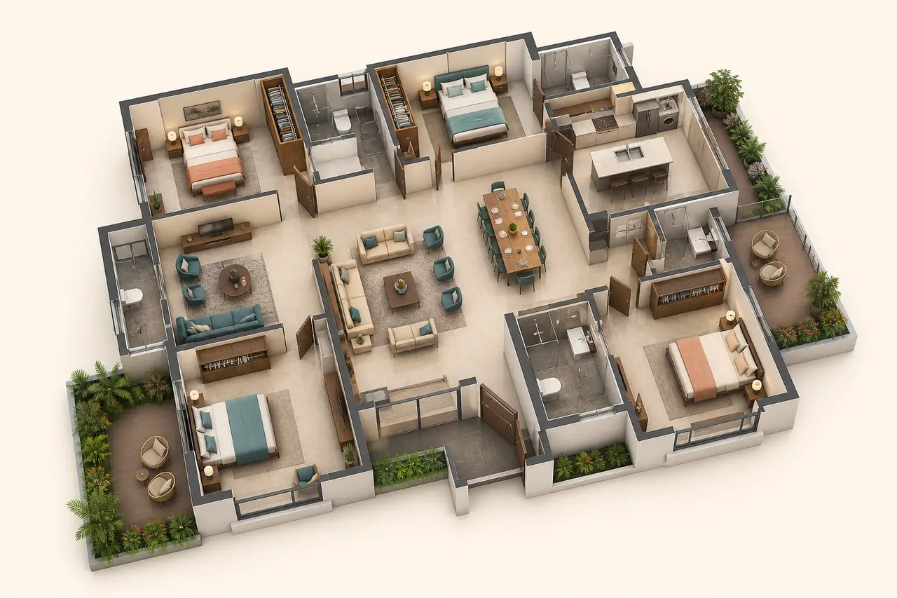 Prestige Chikmagalur 4 BHK floor plan image